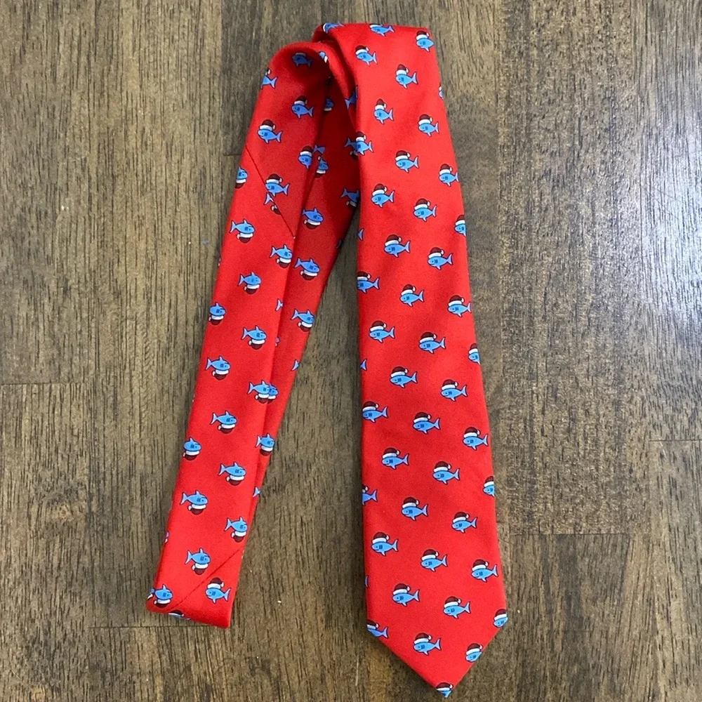 EUC Chaps Shark with Santa Hat Tie